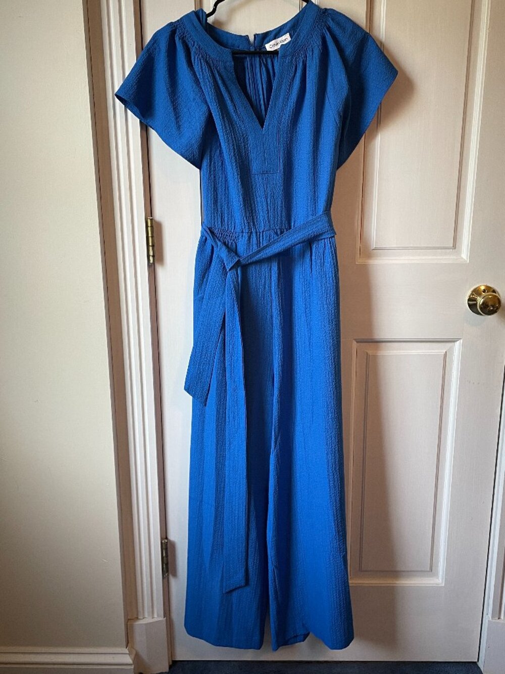 Calvin Klein Blue Belted Jumpsuit Size 10